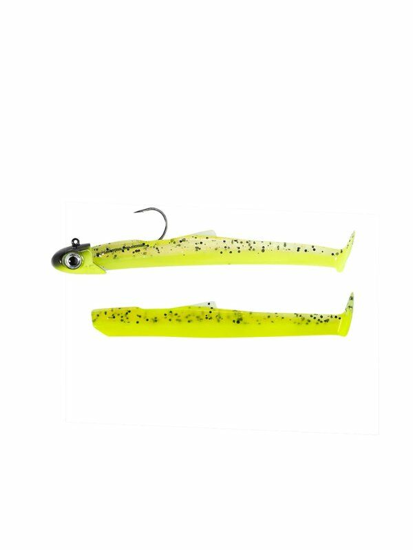 Fiiish Mud Digger MD90 / MD1464 Combo 15gr Chartreuse-Yellow Black Head Silikon Yem